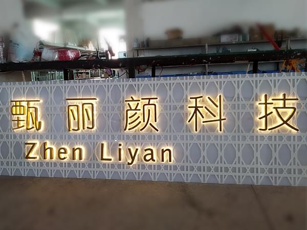 皮膚管理店面門頭招牌金屬不銹鋼背發光字