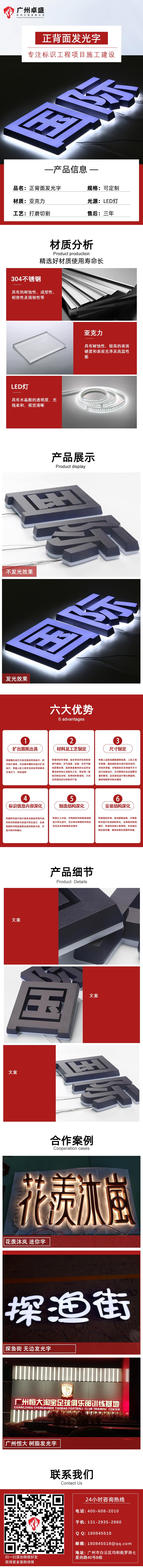 國際正背面 - 發光字