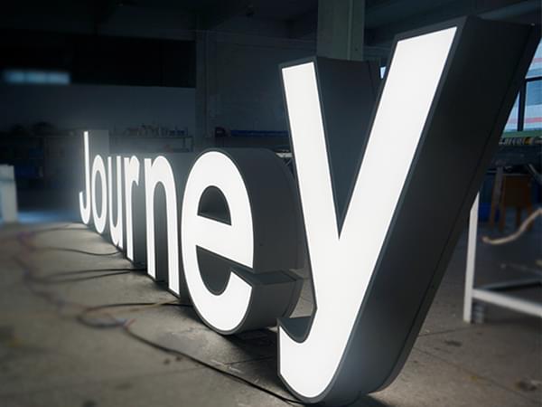 金屬烤漆立體景觀雙面機片發光字