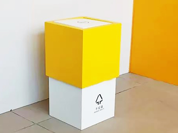 理工大學 校園不銹鋼翻蓋垃圾桶異形定制