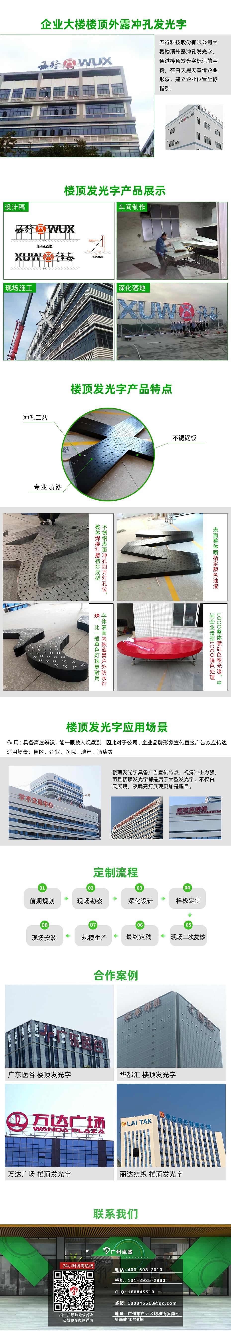 樓頂發光字-五行