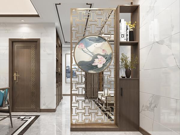 玄關隔斷304不銹鋼金屬屏風定制